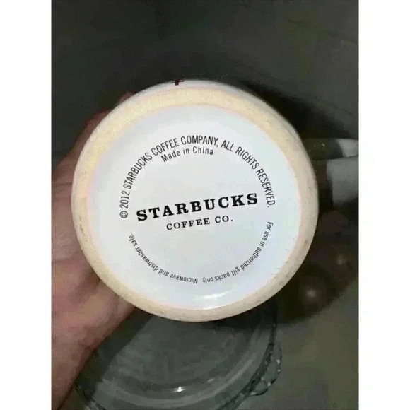 Starbucks Coffee Mug 2012 Red Snowflakes Ceramic Christmas Holiday Winter - Picture 10 of 10